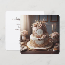 Bolo de Aniversário de Casamento Vintage em Ouro E