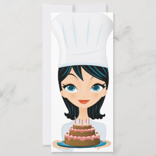Bolo de aniversário do cozinheiro chefe da mulher