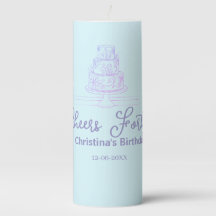Bolo de aniversário feliz quarenta anos azul roxo 
