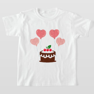 Bolo De Aniversário Impresso Camiseta Básica Menin
