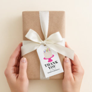 Bolo de Aniversário Obrigado Etiqueta do Presente