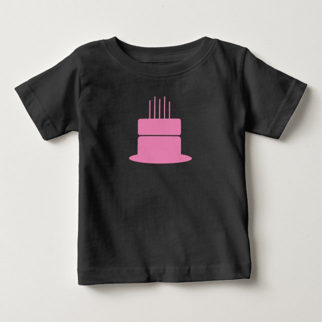 Bolo de Aniversário Qualquer Camisa De Bebê A Cor (Frente)