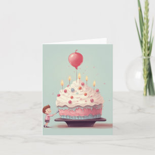 Bolo de aniversário, sorvete, cartão de aniversári