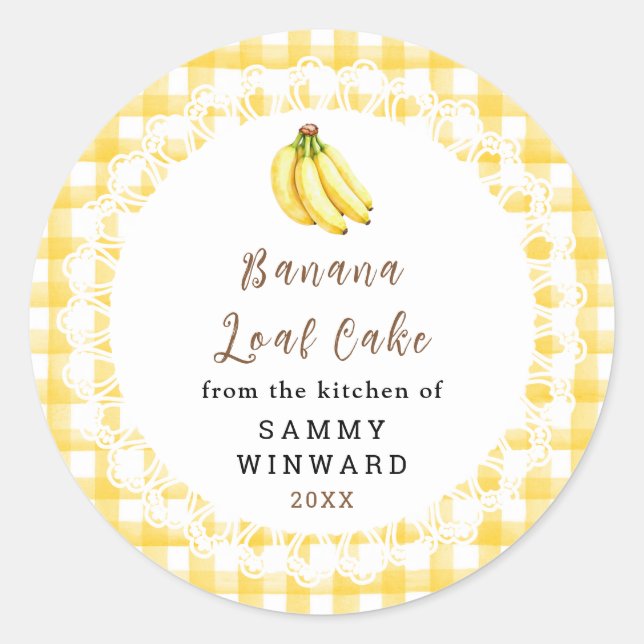 Bolo de Banana Caseiro Etiqueta (Frente)