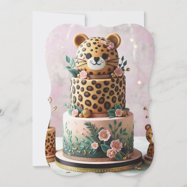 BOLO DE CAMADA DE LEOPARDO CUTE (Frente)