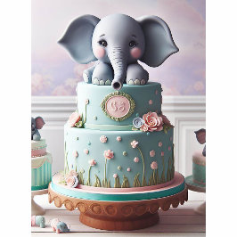 BOLO DE CAMADAS DE ELEFANTES PEQUENOS FOFO