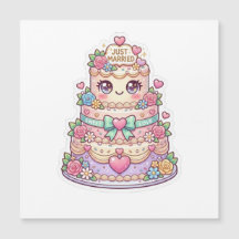 Bolo de Casamento Kawaii Fofo Casado Pastel Flora