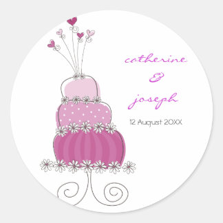 Bolo de Casamento Magenta Obrigado Etiqueta de pre