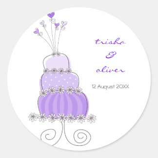 Bolo de Casamento Roxo Obrigado Etiqueta de Oferta