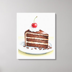 Bolo de Chocolate Arte de Muro de Canvas Esticada