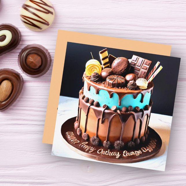 Bolo de Chocolate com Doces Personalizado  (Fun chocolate candy cake to celebrate a birthday!)