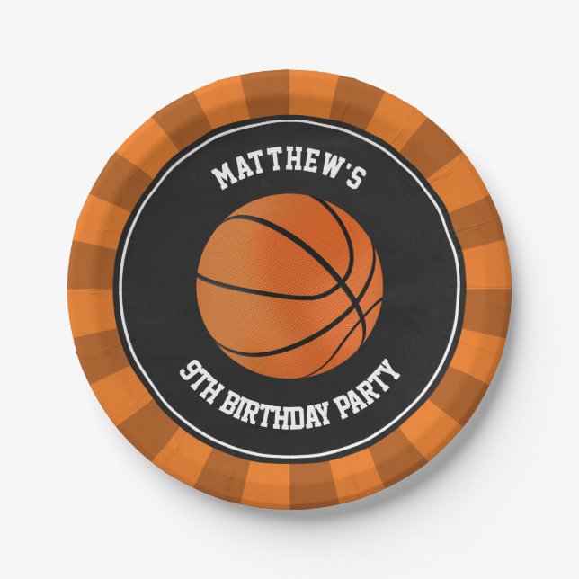 Bolo de Festa de Basquete Pratos de Almoço Persona (Frente)