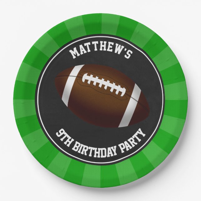 Bolo de festa de futebol Pratos de jantar personal (Frente)