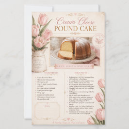 Bolo de Libra de Cream Cheese, Tulipas Rosa Rústic