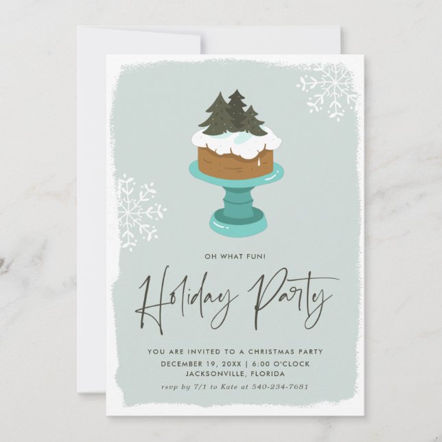 Bolo de Natal com Cobertura | Convite para Festa d (Frente)