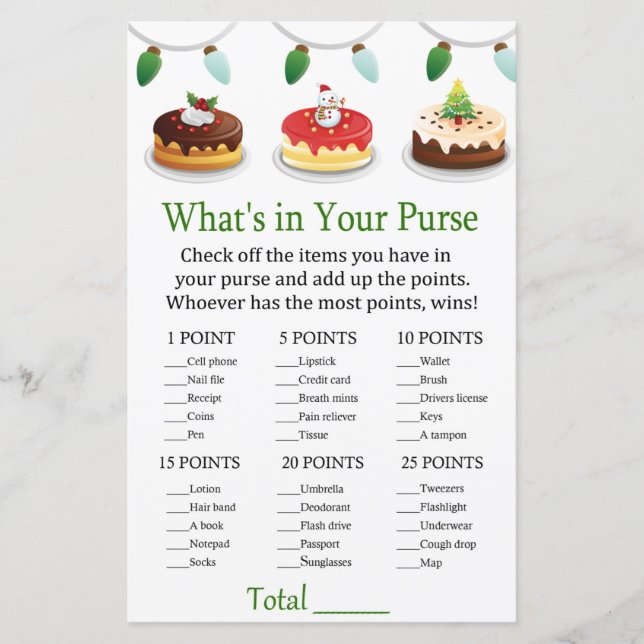 bolo de natal O que há no seu jogo (Frente)