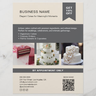 Bolo de Padaria Foto Personalizada QR Panfleto Cre