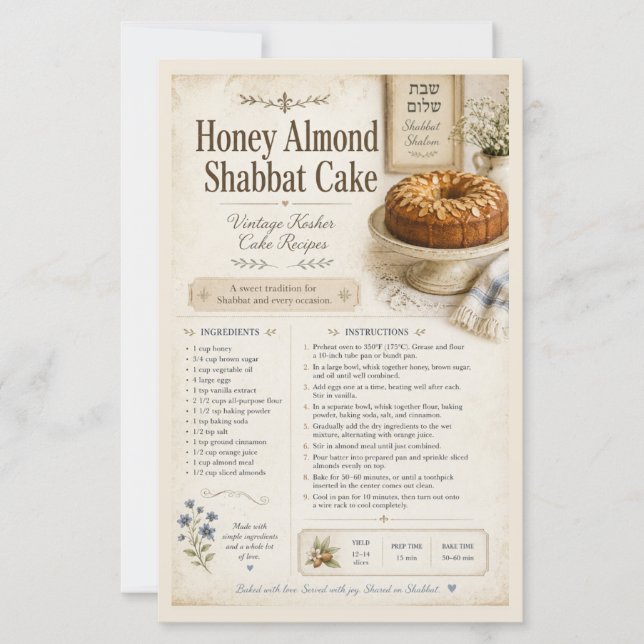 Bolo de Shabbat com Mel e Amendoa - Bolo de Shabba (Frente)