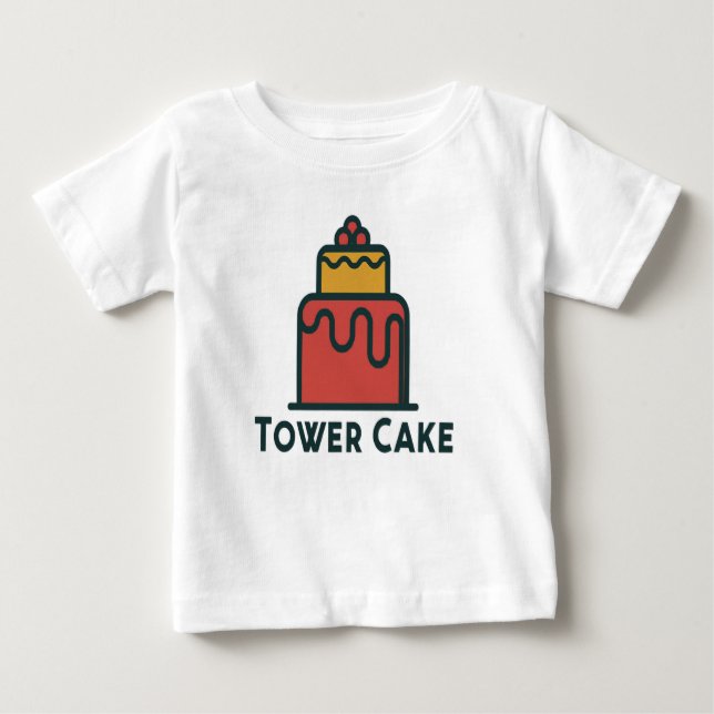 Bolo de Torre Camiseta de Jersey Fina Adorável par (Frente)