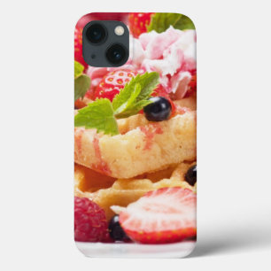 Bolo do Waffle com fruta de baga fresca