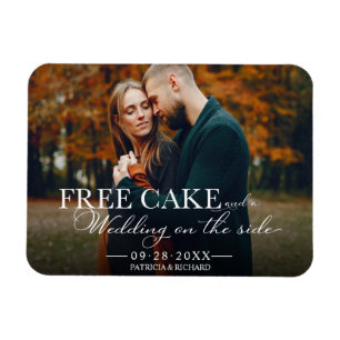 Bolo Grátis Divertido Ímã de Foto de Casamento Sal