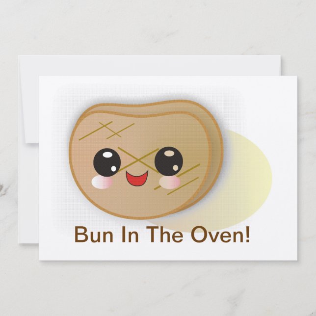 Bolo no forno! Convite do chá de fraldas (Frente)