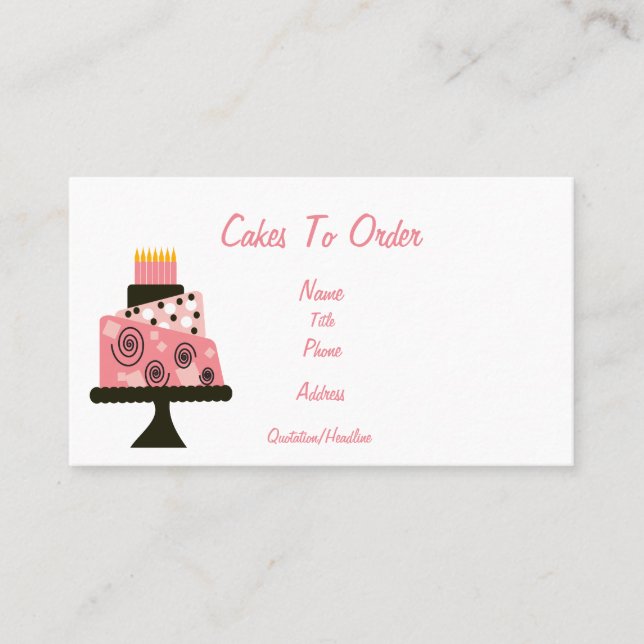 Bolos para pedir o cartão de visita (Frente)