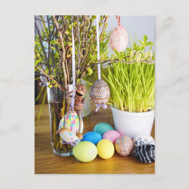 Bolota com cartão postal de Páscoa de ovos de Pásc (Frente)