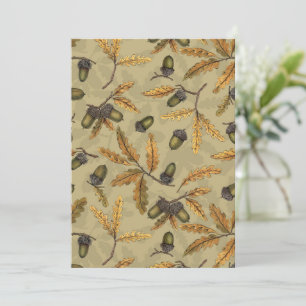 Bolotas e folhas de carvalho em névoa