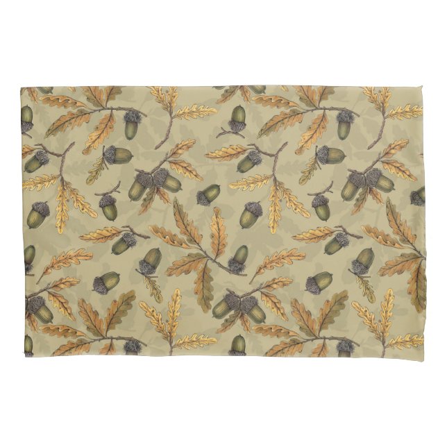 Bolotas e folhas de carvalho em névoa (Frente-Esquerda)