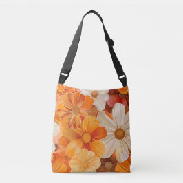 Bolsa Ajustável 1970er retro Blumenmuster in orange