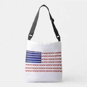 Bolsa Ajustável 4 de julho Sinalizador de Gato Vermelho Branco e A