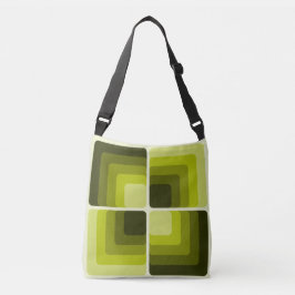 Bolsa Ajustável 70s Rainbow Squares Monochrome Green