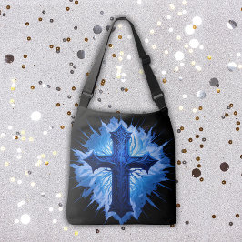 Bolsa Ajustável A Cruz Cristã Azul, espantosa, a preto |