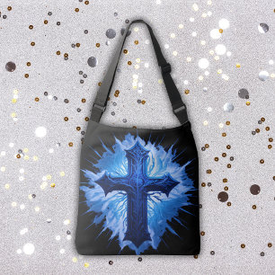 Bolsa Ajustável A Cruz Cristã Azul, espantosa, a preto