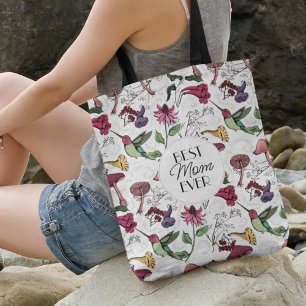 Bolsa Ajustável A Melhor Mãe Branca Foto De Hummingbird Floral