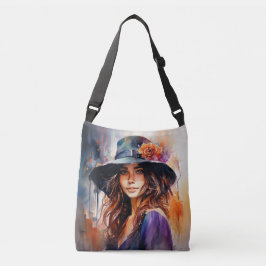 Bolsa Ajustável A Mulher no Chapéu: Retrato da Graça Vibrante