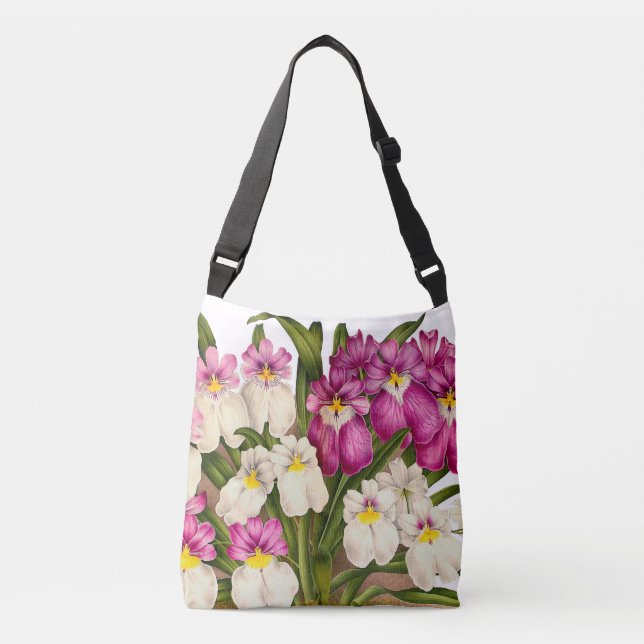 Bolsa Ajustável A orquídea de amor perfeito botânica floresce a (Frente)