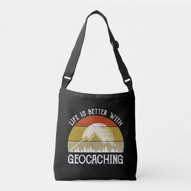 Bolsa Ajustável A Vida É Melhor Com O Geocaching (Frente)