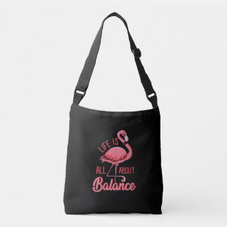 Bolsa Ajustável A Vida É Sobre Equilíbrio, Flamingo Engraçado