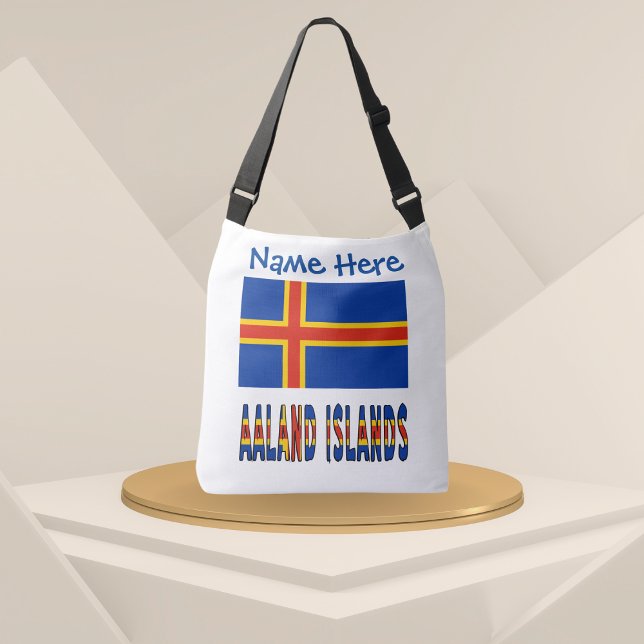 Bolsa Ajustável Aaland Islands Ålander Flag Personalização Azul (Criador carregado)
