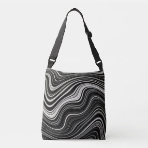 Bolsa Ajustável Abstração de onda de zebra branca e negra
