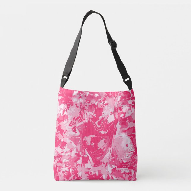 Bolsa Ajustável Abstrack Exclusivo Padrão Rosa Bag Crossbody (Verso)