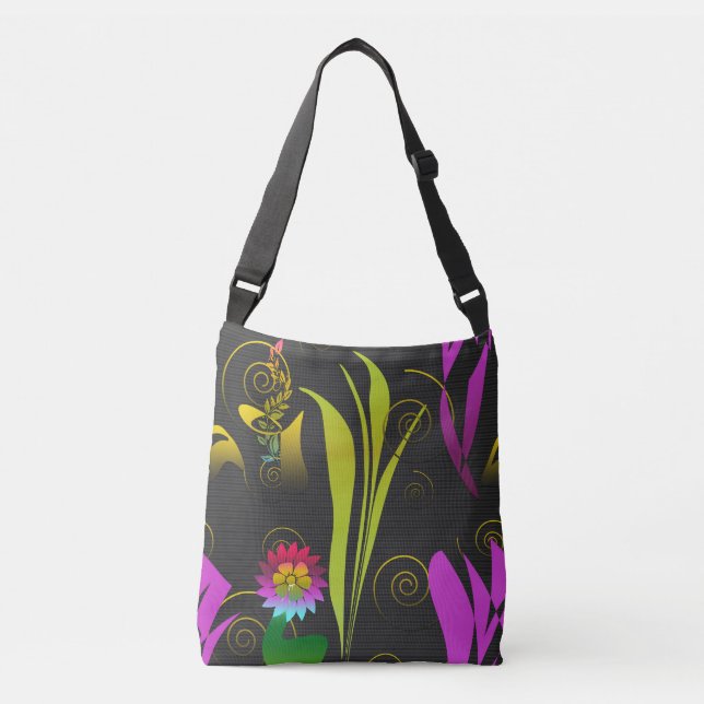 Bolsa Ajustável Abstract Floral with Spirals 1 (Frente)