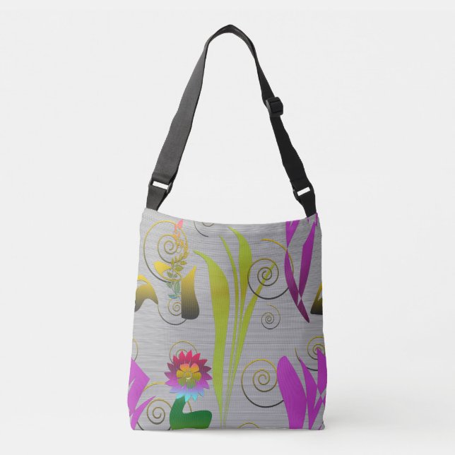 Bolsa Ajustável Abstract Floral with Spirals 2 (Frente)