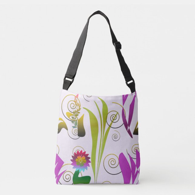 Bolsa Ajustável Abstract Floral with Spirals 6 (Frente)