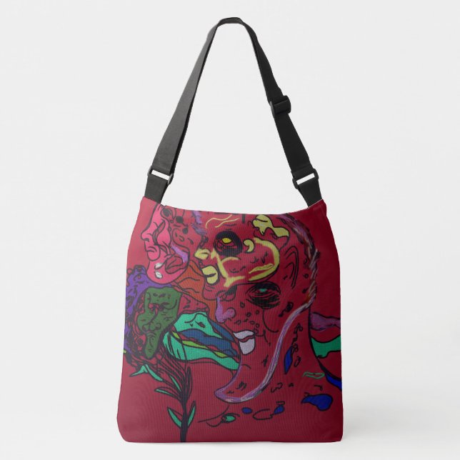 Bolsa Ajustável Abstract Moon Galaxy Art  (Frente)
