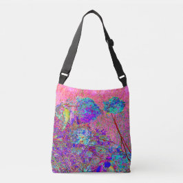 Bolsa Ajustável Abstract Purple and Blue Hydrangea with Magenta