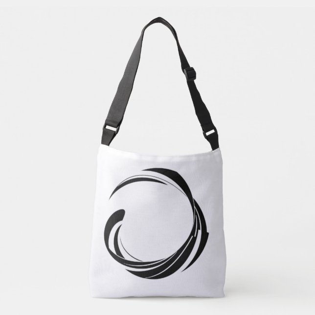 Bolsa Ajustável Abstract Swirl Circle Design – curved ring artwork (Frente)
