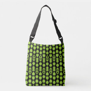 Bolsa Ajustável Abstrato 140823 - Verde marciano sobre preto